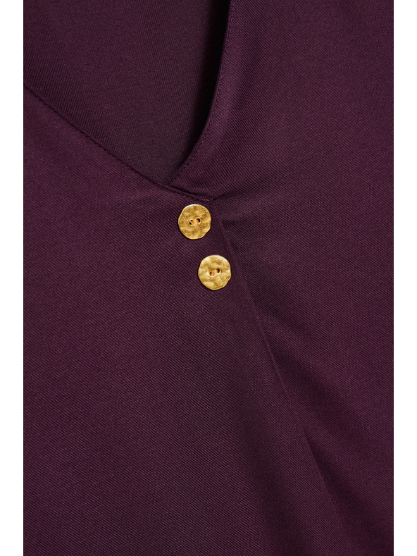 Moodo V-nyakú ing díszgombokkal lila Moodo