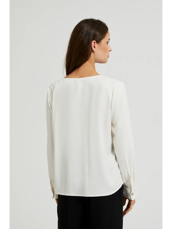 Moodo V-nyakú ing díszgombokkal fehér Moodo