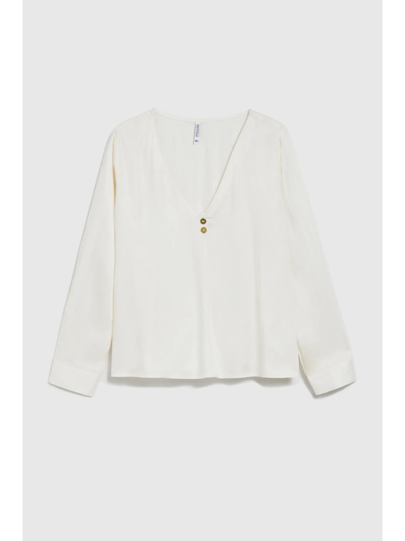 Moodo V-nyakú ing díszgombokkal fehér Moodo