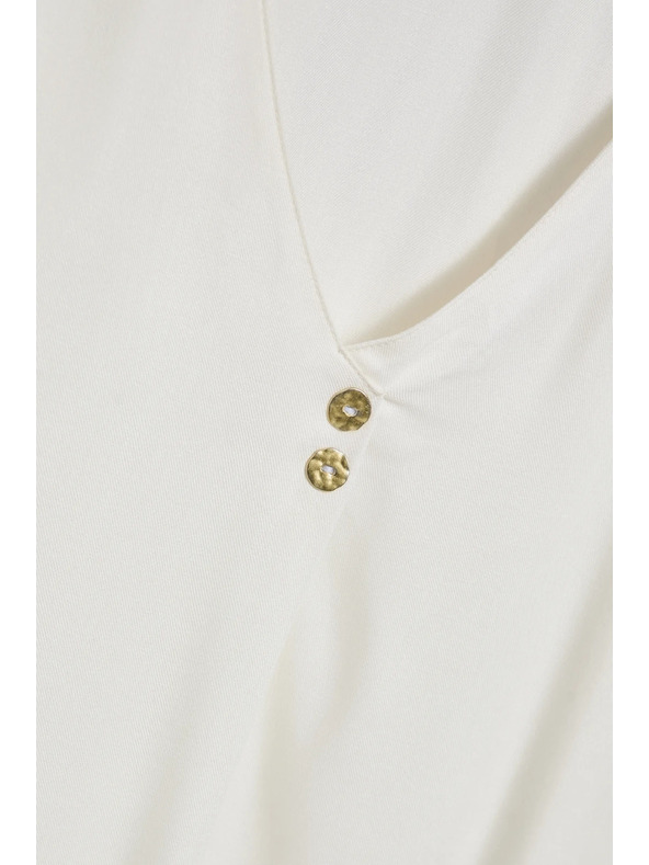 Moodo V-nyakú ing díszgombokkal fehér Moodo