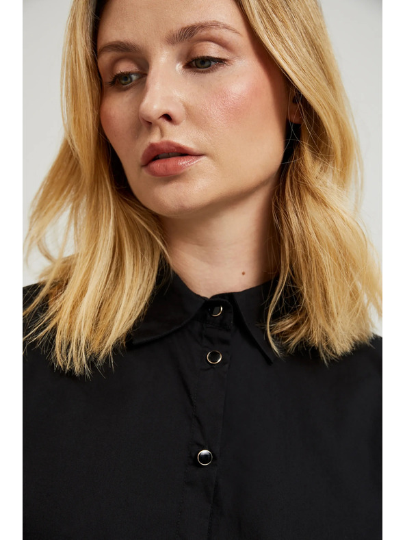 Moodo Sima hosszú ujjú ing fekete Moodo