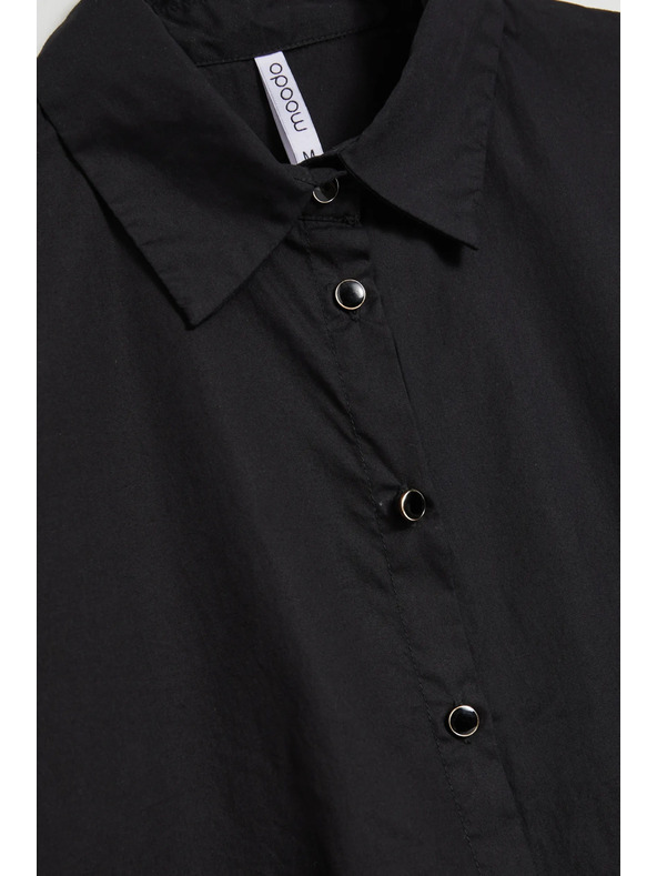 Moodo Sima hosszú ujjú ing fekete Moodo