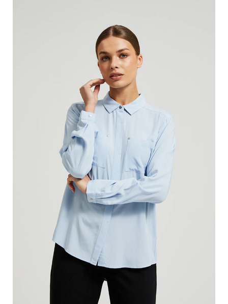 Moodo Viszkóz ing zsebekkel világoskék Moodo