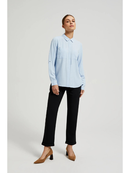 Moodo Viszkóz ing zsebekkel világoskék Moodo