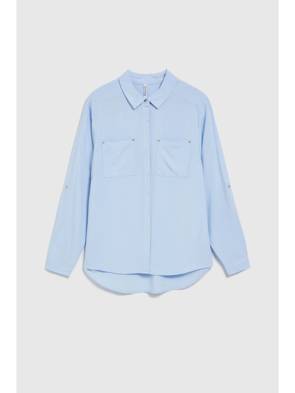 Moodo Viszkóz ing zsebekkel világoskék Moodo