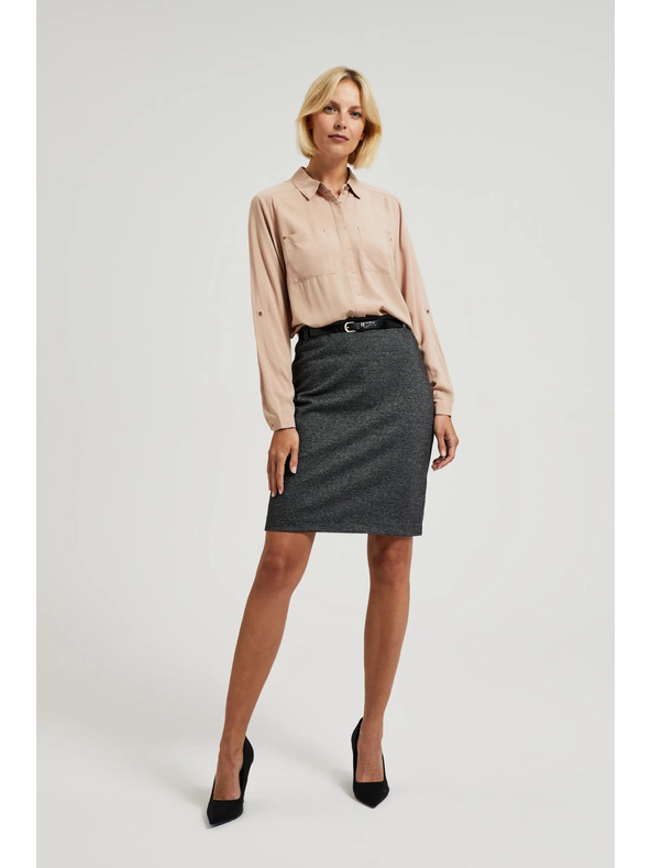 Moodo Viszkóz ing zsebekkel bézs Moodo