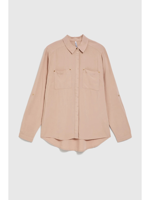 Moodo Viszkóz ing zsebekkel bézs Moodo