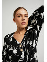 Moodo Fekete ing virágmintával Moodo