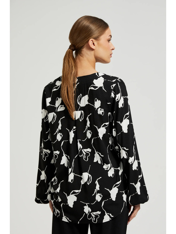 Moodo Fekete ing virágmintával Moodo