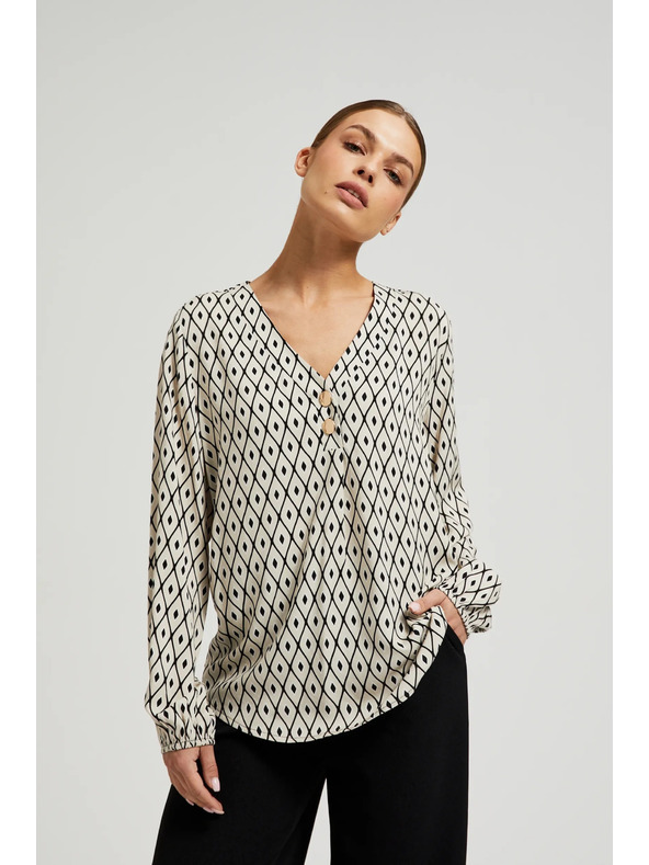 Moodo Mintás ing díszgombokkal Moodo