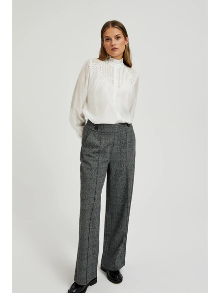 Moodo Pamut blúz fodrokkal fehér Moodo