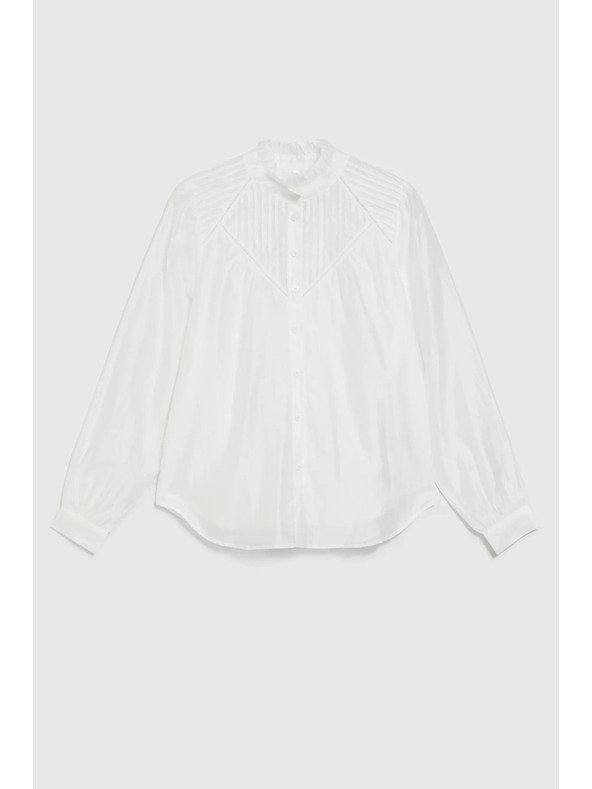 Moodo Pamut blúz fodrokkal fehér Moodo