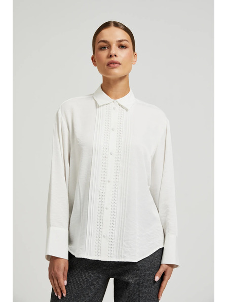 Moodo Elegáns viszkóz ing fehér Moodo