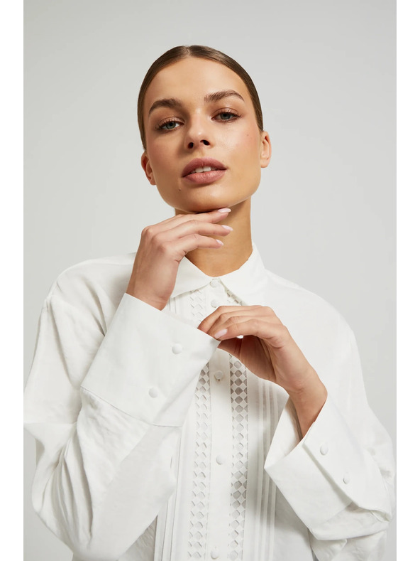 Moodo Elegáns viszkóz ing fehér Moodo