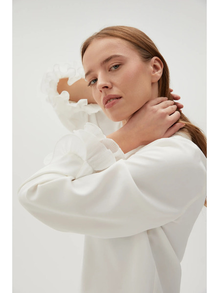 Moodo Fehér ing fodros ujjakkal Moodo