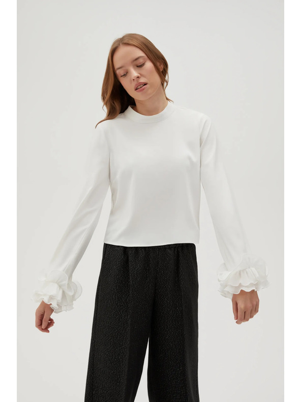 Moodo Fehér ing fodros ujjakkal Moodo