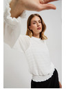 Moodo Elegáns fehér ing ráncolt ujjakkal Moodo
