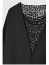 Moodo Fekete blúz kézzel varrt gyöngyökkel a nyakkivágásnál Moodo