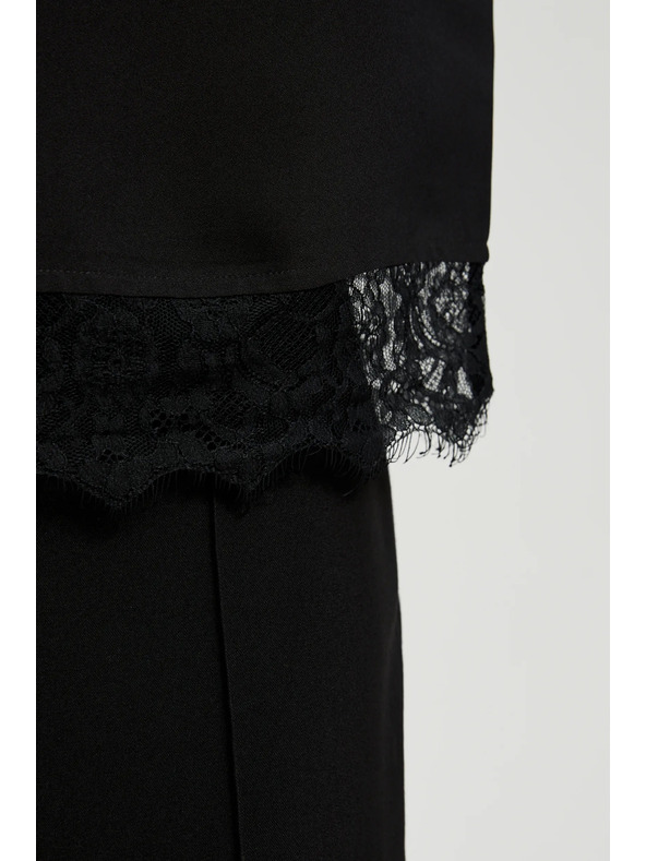 Moodo Fekete csipkés ing habos ujjakkal Moodo