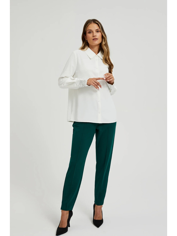 Moodo Fehér ing flitteres mandzsettával Moodo