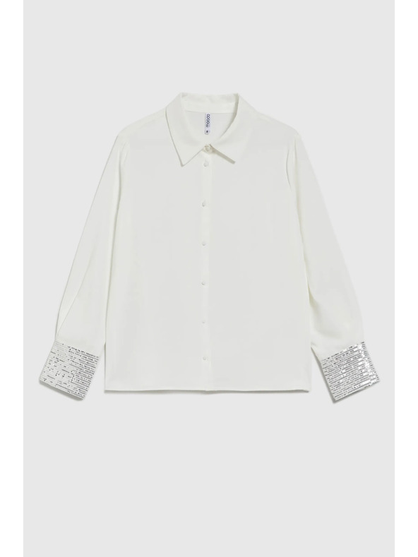 Moodo Fehér ing flitteres mandzsettával Moodo