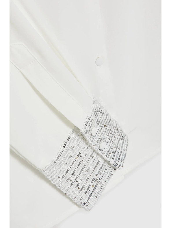 Moodo Fehér ing flitteres mandzsettával Moodo