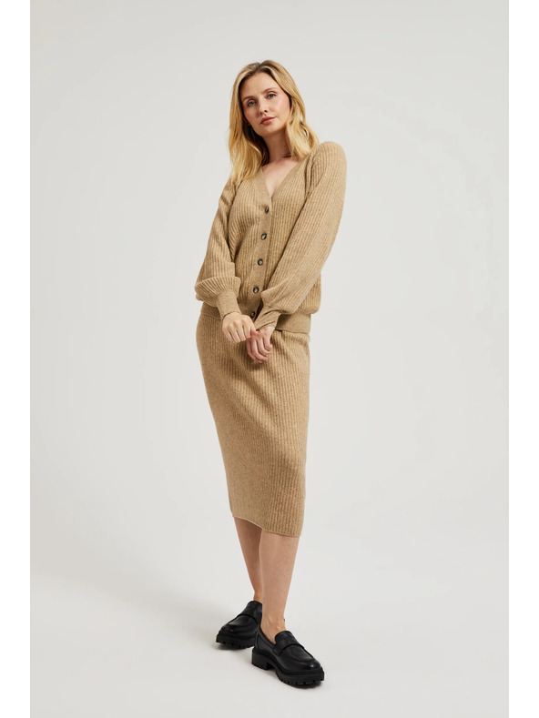 Moodo Kötött midi szoknya bézs Moodo