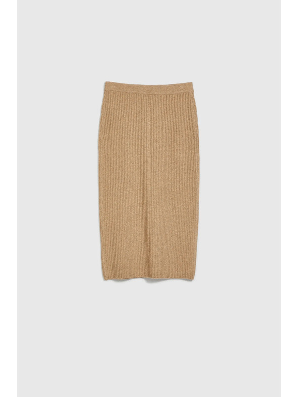Moodo Kötött midi szoknya bézs Moodo