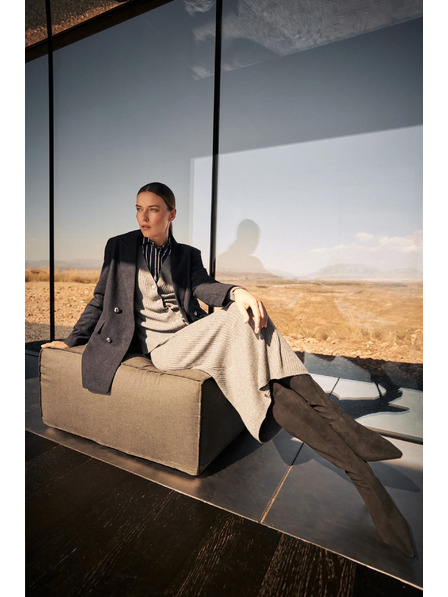 Moodo Kötött midi szoknya szürke Moodo