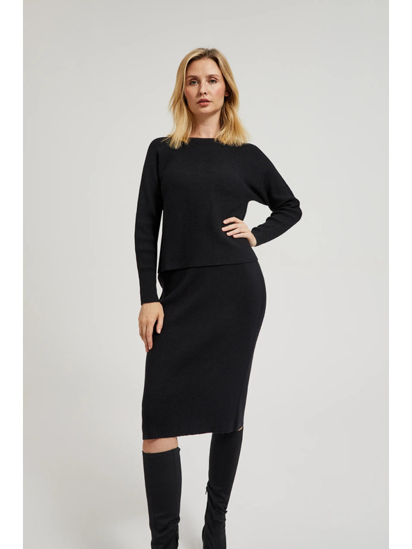 Moodo Kötött fekete ceruza szoknya Moodo