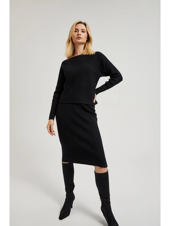 Moodo Kötött fekete ceruza szoknya Moodo