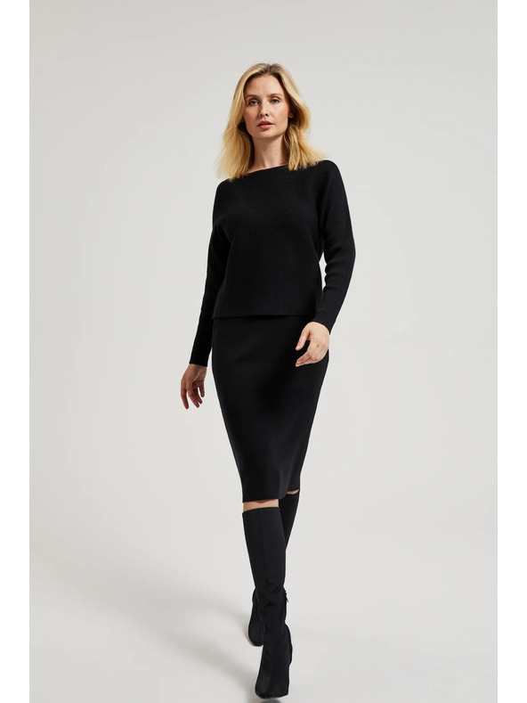 Moodo Kötött fekete ceruza szoknya Moodo