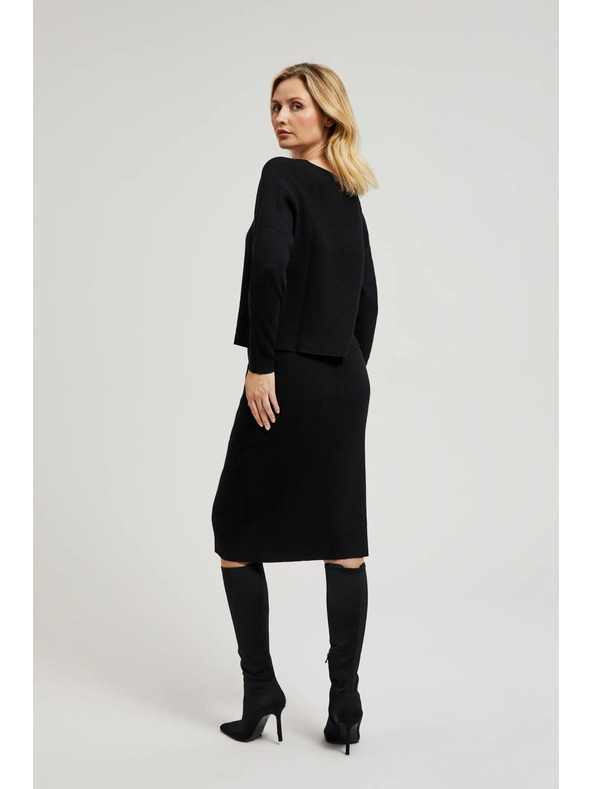 Moodo Kötött fekete ceruza szoknya Moodo