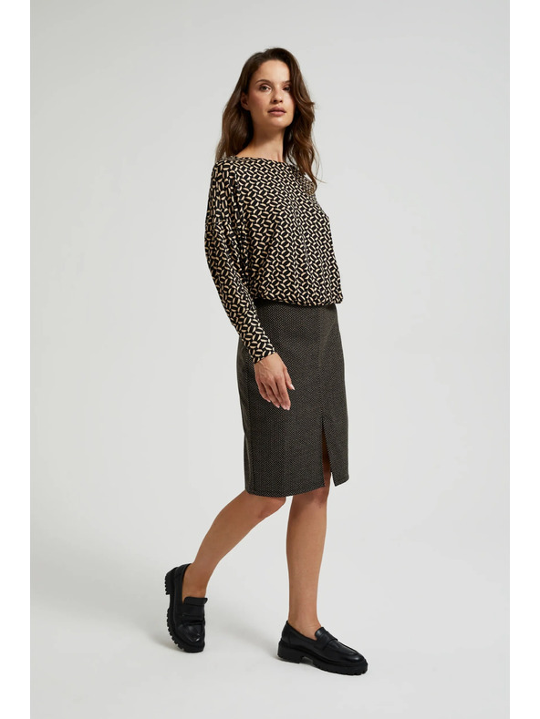 Moodo Metálszálas ceruza szoknya fekete Moodo