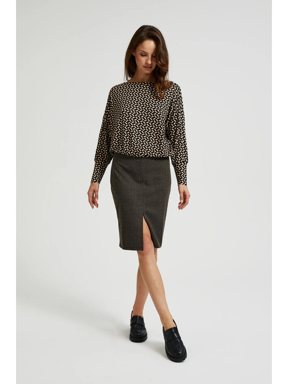 Moodo Metálszálas ceruza szoknya fekete Moodo