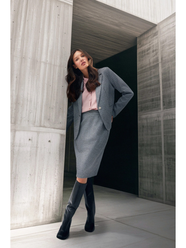 Moodo Elegáns ceruza szoknya szürke Moodo