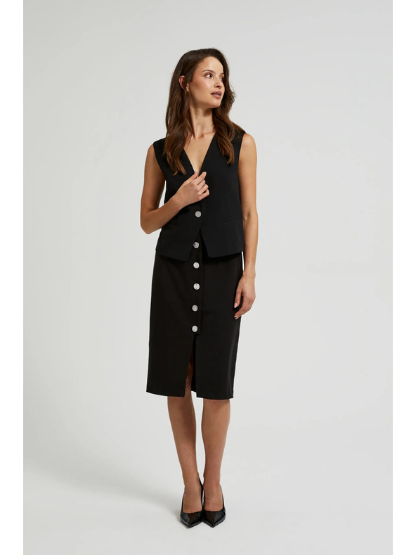 Moodo Ceruska szoknya díszgombokkal fekete Moodo