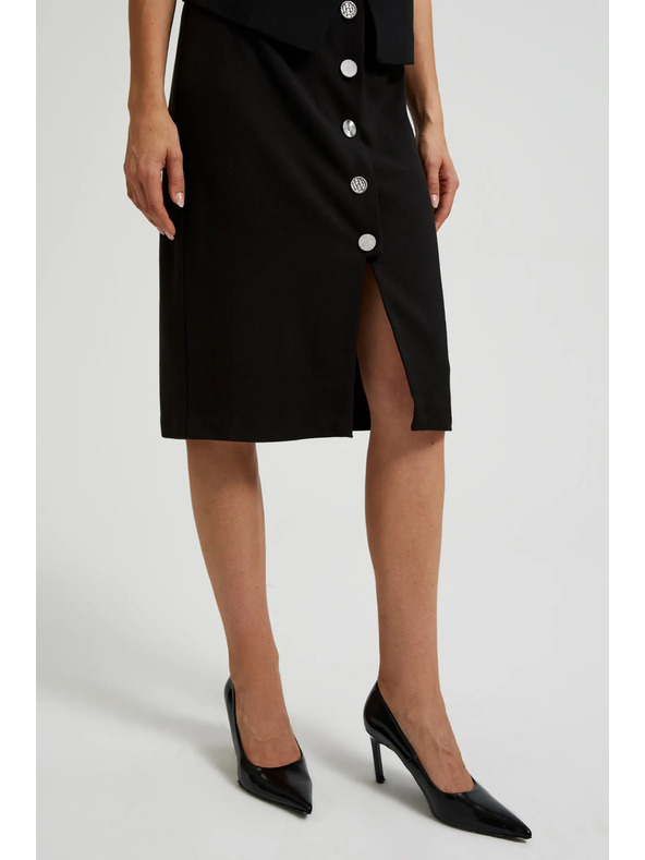 Moodo Ceruska szoknya díszgombokkal fekete Moodo