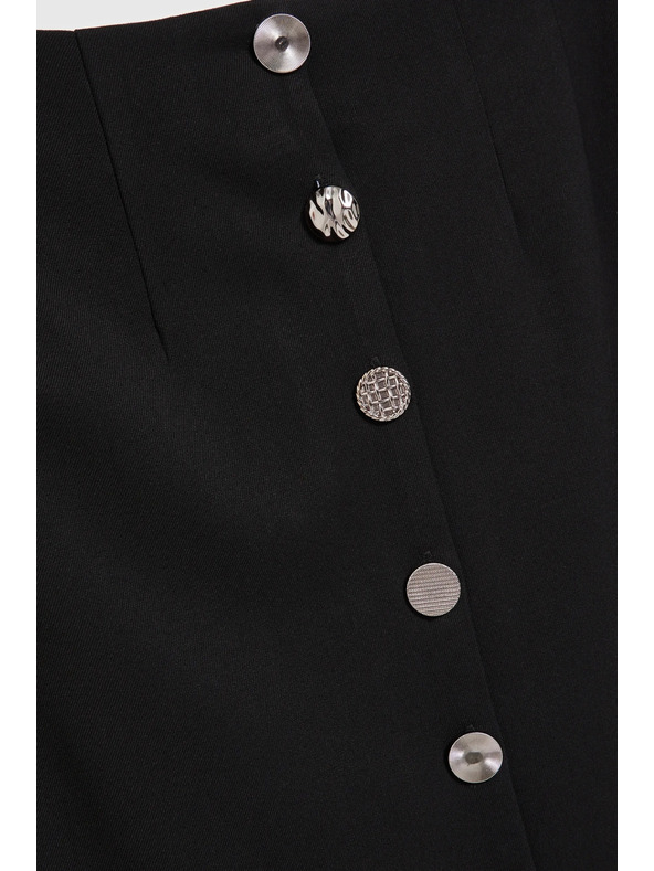 Moodo Ceruska szoknya díszgombokkal fekete Moodo