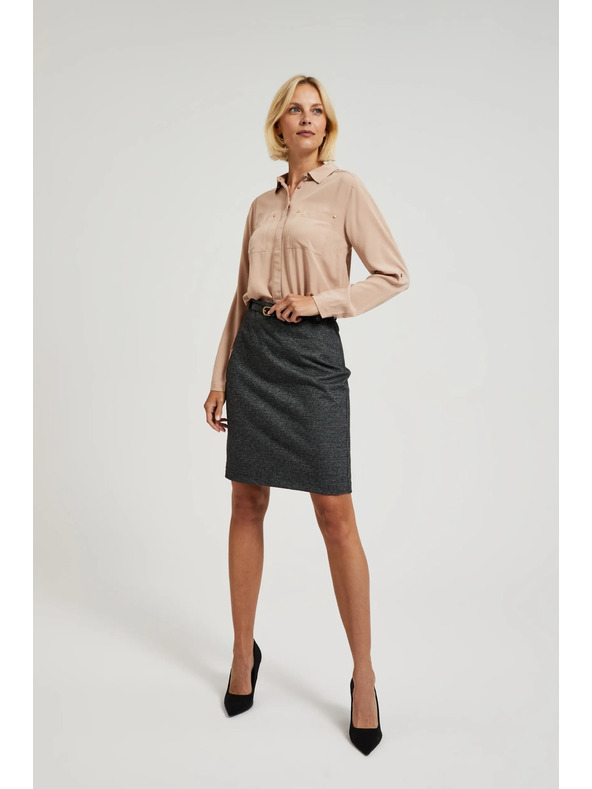 Moodo Térdig érő ceruza szoknya szürke Moodo