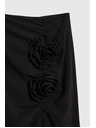 Moodo Fekete szoknya díszrózsával és hasítékkal Moodo