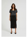 Moodo Midi szoknya hasítékkal fekete Moodo