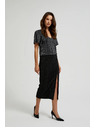Moodo Midi szoknya hasítékkal fekete Moodo