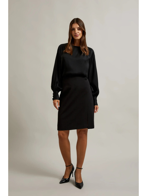 Moodo Ceruza szoknya díszgombbal fekete Moodo