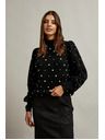 Moodo Fekete gyöngyös pulóver Moodo