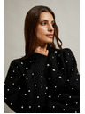 Moodo Fekete gyöngyös pulóver Moodo