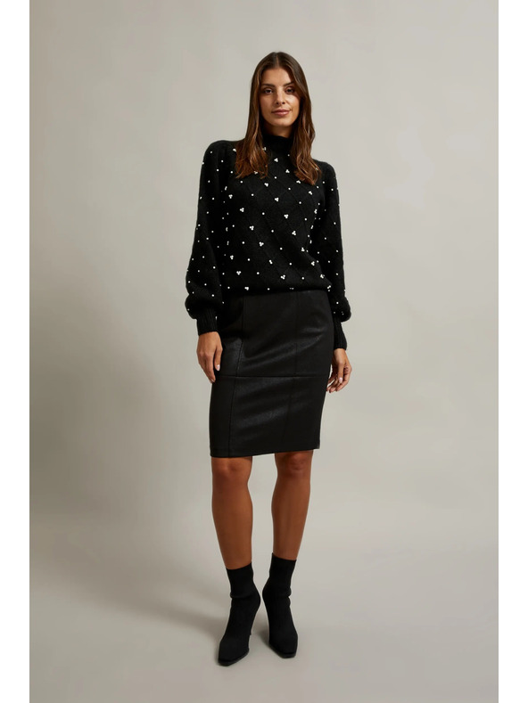 Moodo Fekete gyöngyös pulóver Moodo