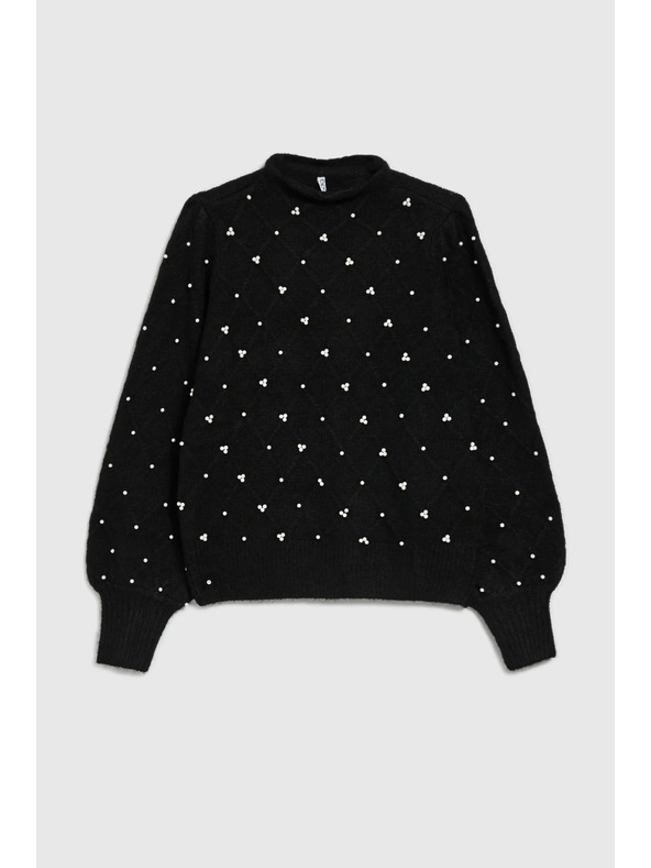Moodo Fekete gyöngyös pulóver Moodo