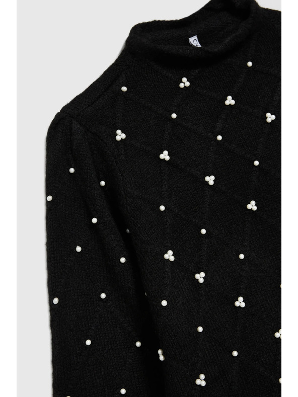 Moodo Fekete gyöngyös pulóver Moodo