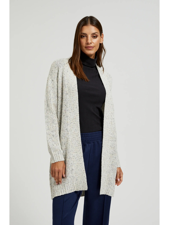 Moodo Bézs combközépig érő kardigán Moodo